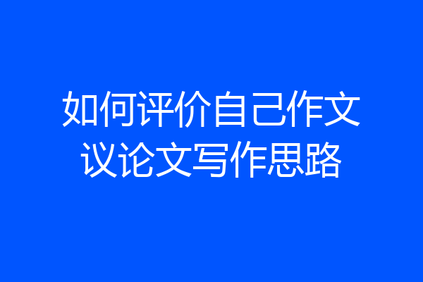 如何评价自己作文议论文写作思路