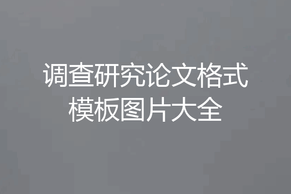 调查研究论文格式模板图片大全