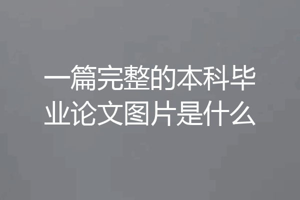 一篇完整的本科毕业论文图片是什么
