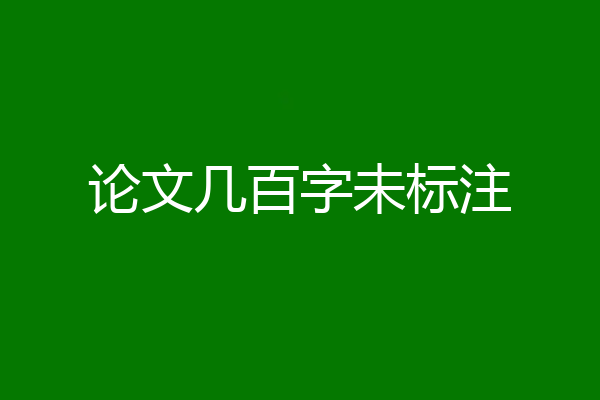论文几百字未标注
