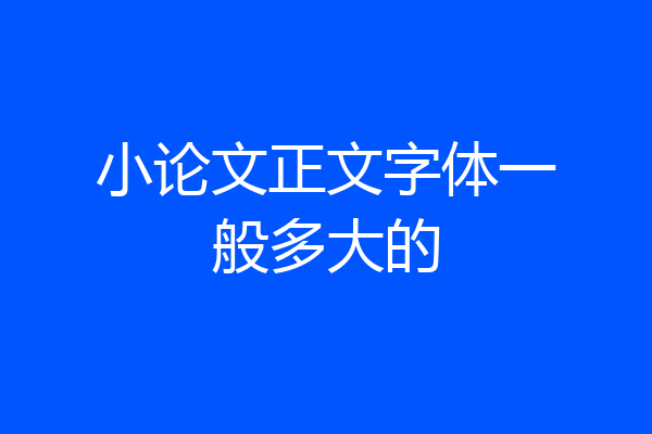 小论文正文字体一般多大的