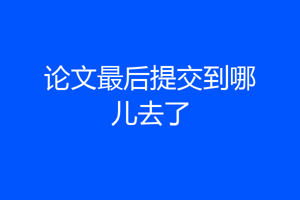 论文最后提交到哪儿去了