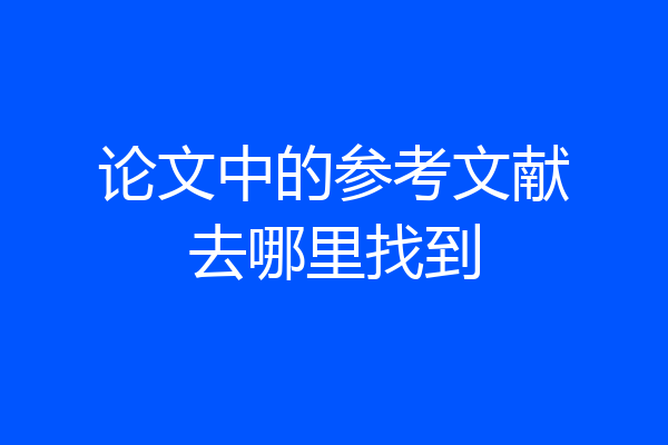 论文中的参考文献去哪里找到