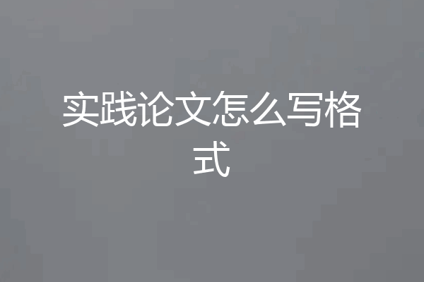实践论文怎么写格式