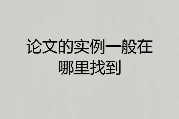论文的实例一般在哪里找到