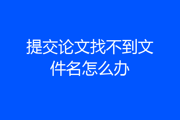 提交论文找不到文件名怎么办