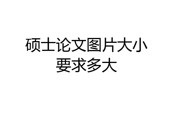 硕士论文图片大小要求多大