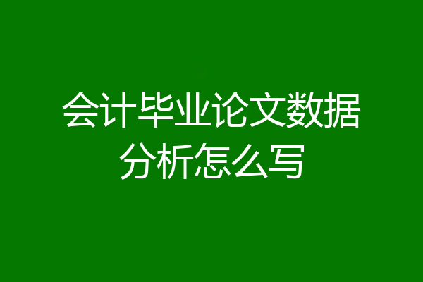 会计毕业论文数据分析怎么写