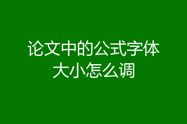 论文中的公式字体大小怎么调