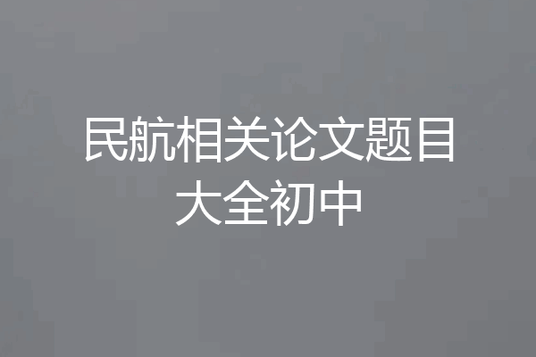 民航相关论文题目大全初中