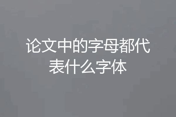 论文中的字母都代表什么字体