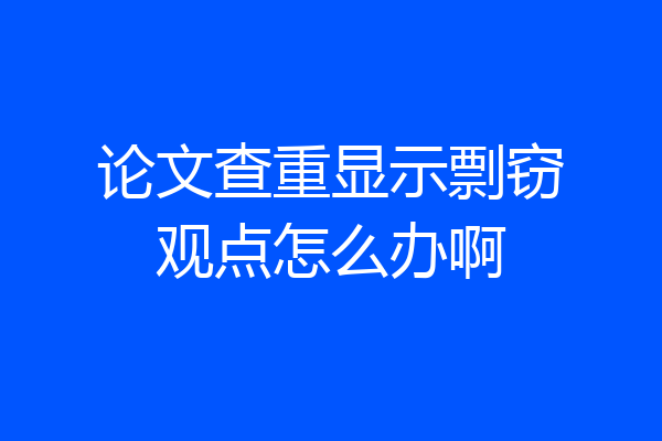 论文查重显示剽窃观点怎么办啊