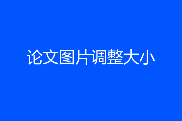 论文图片调整大小