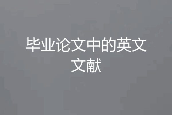 毕业论文中的英文文献