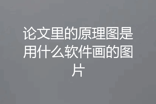 论文里的原理图是用什么软件画的图片