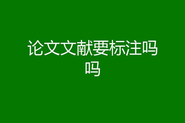 论文文献要标注吗吗