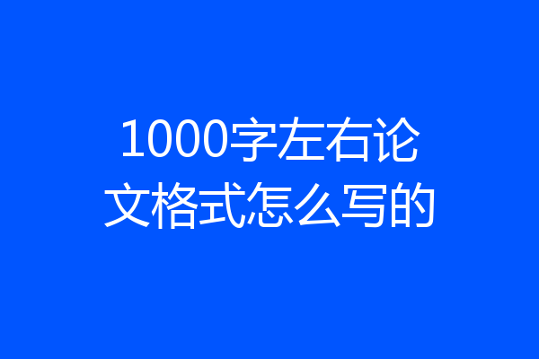 1000字左右论文格式怎么写的