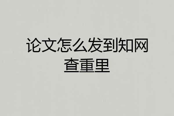 论文怎么发到知网查重里