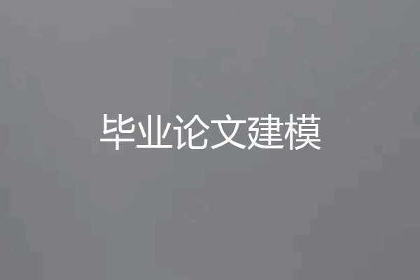毕业论文建模
