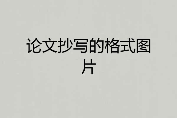 论文抄写的格式图片