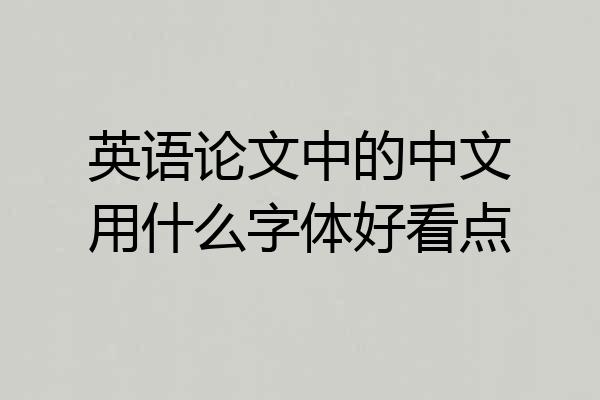 英语论文中的中文用什么字体好看点