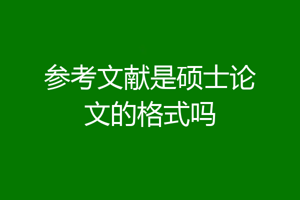 参考文献是硕士论文的格式吗