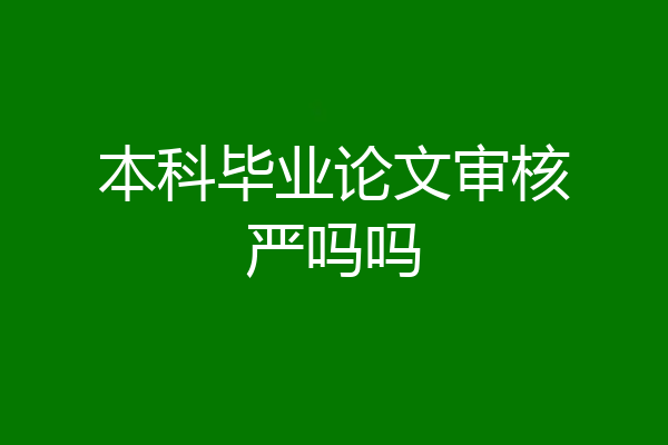 本科毕业论文审核严吗吗