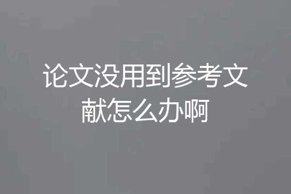 论文没用到参考文献怎么办啊