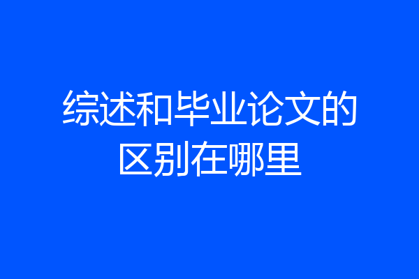 综述和毕业论文的区别在哪里