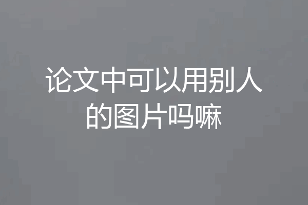 论文中可以用别人的图片吗嘛