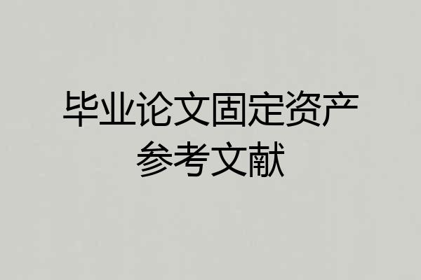 毕业论文固定资产参考文献