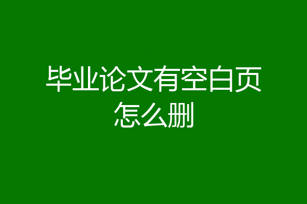 毕业论文有空白页怎么删