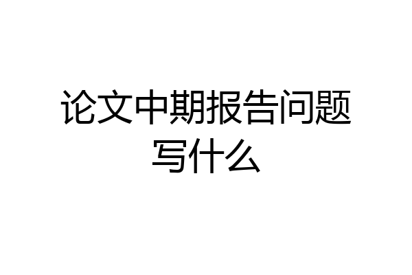 论文中期报告问题写什么