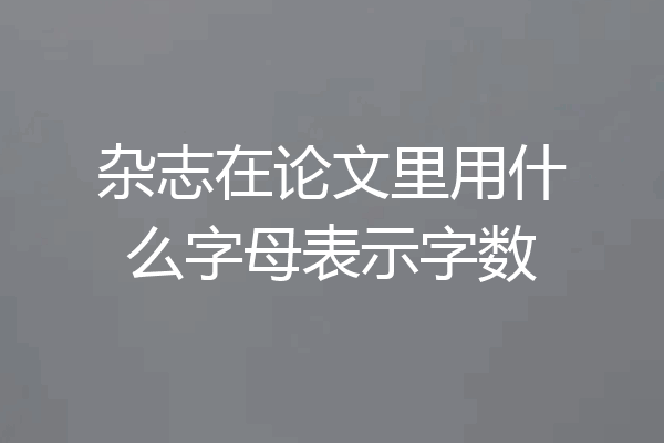 杂志在论文里用什么字母表示字数