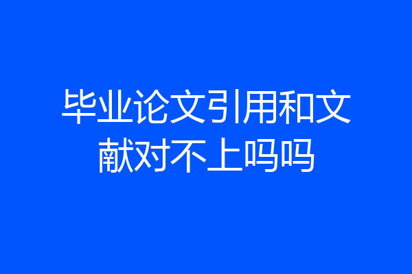 毕业论文引用和文献对不上吗吗
