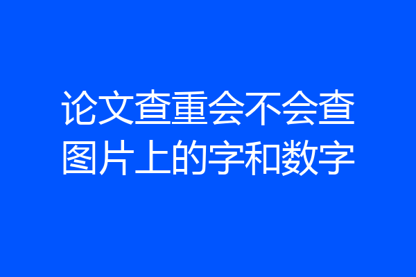 论文查重会不会查图片上的字和数字