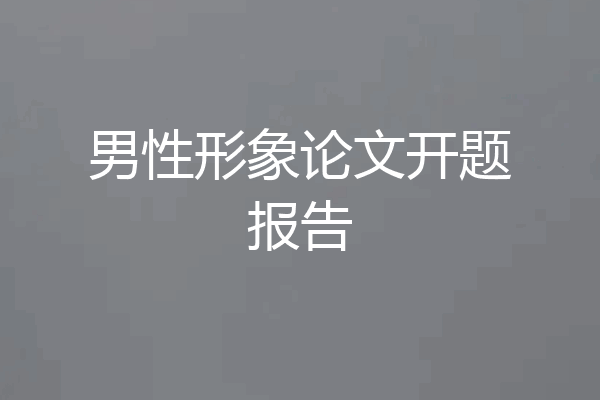 男性形象论文开题报告