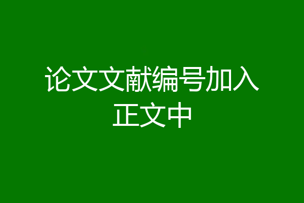论文文献编号加入正文中
