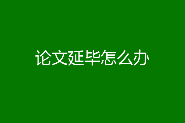 论文延毕怎么办