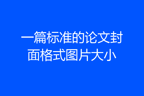 一篇标准的论文封面格式图片大小
