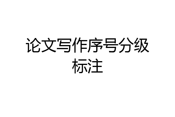 论文写作序号分级标注