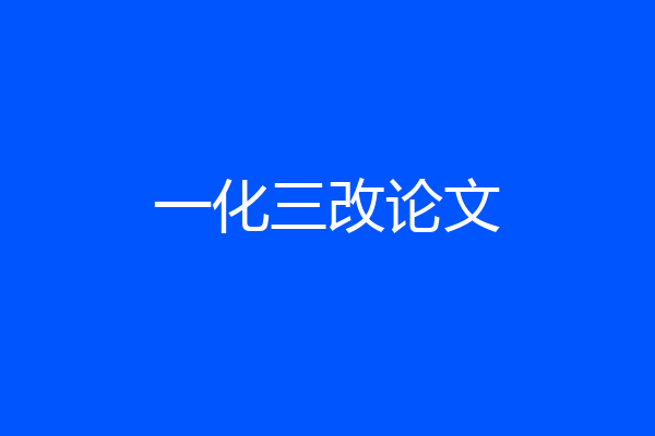 一化三改论文