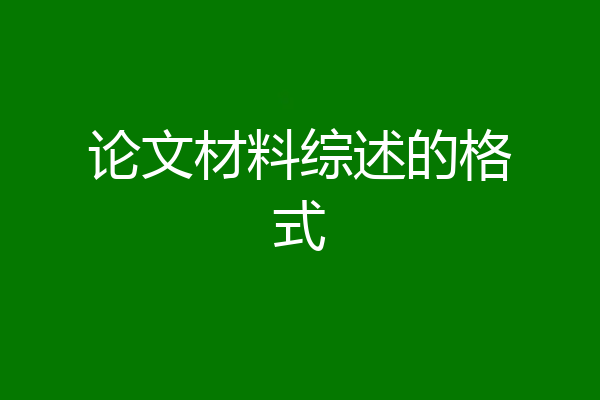 论文材料综述的格式