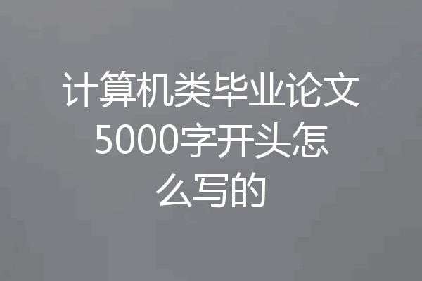 计算机类毕业论文5000字开头怎么写的