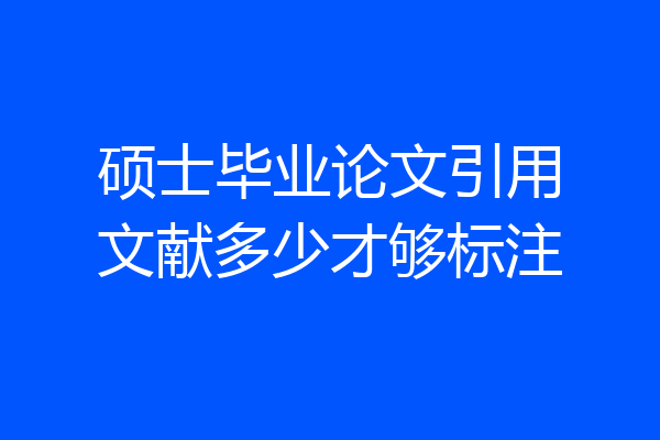 硕士毕业论文引用文献多少才够标注