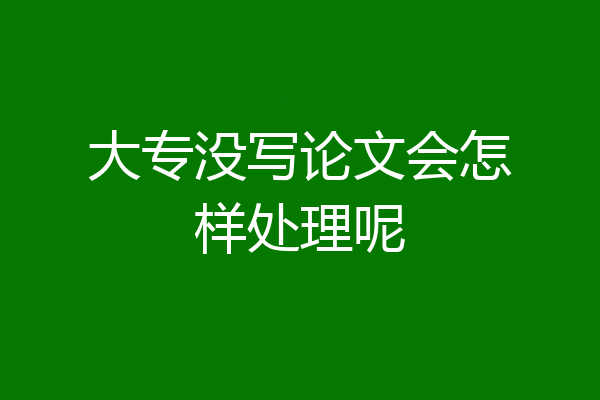 大专没写论文会怎样处理呢