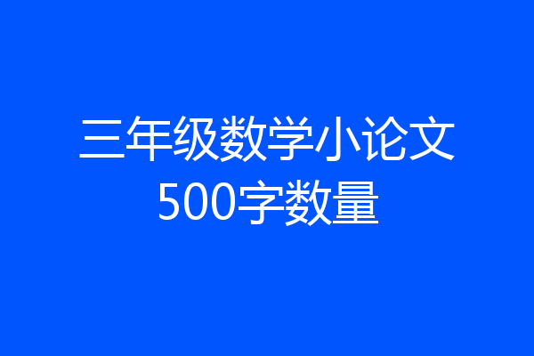 三年级数学小论文500字数量