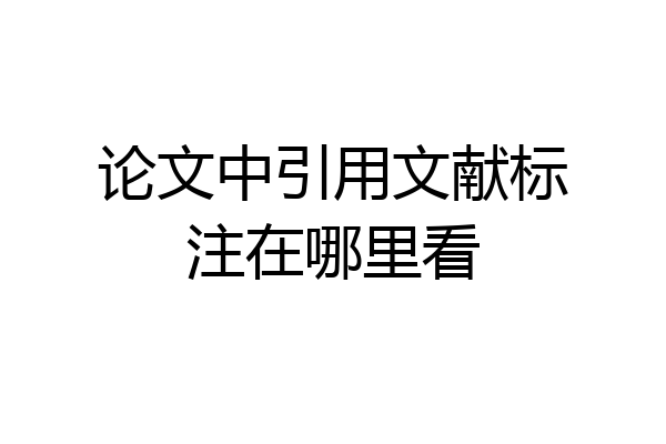 论文中引用文献标注在哪里看