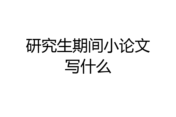 研究生期间小论文写什么