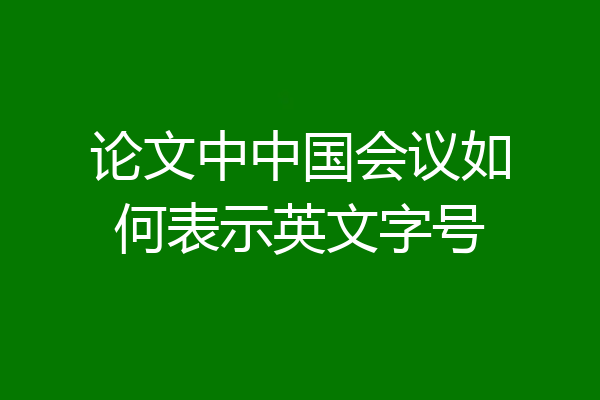 论文中中国会议如何表示英文字号